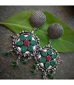 Oxidised Metal Silver Earring