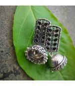 Oxidised Metal Silver Earring