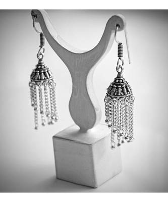 Oxidised Metal Glass  Earring 1
