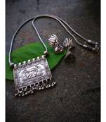 Oxidised Metal Silver Necklace