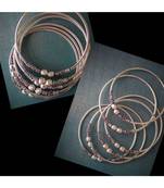 Oxidised Metal Silver Bangle Set Of 6
