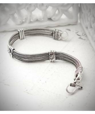 Oxidised Metal Silver Bracelet 1