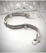 Oxidised Metal Silver Bracelet