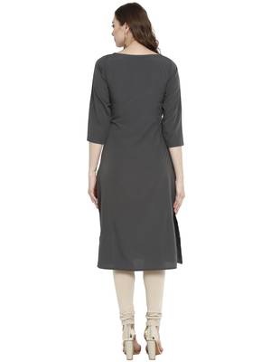Grey printed crepe kurtas-and-kurtis 3