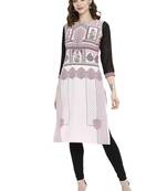 Light-pink printed crepe kurtas-and-kurtis
