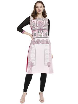 Light-pink printed crepe kurtas-and-kurtis 2