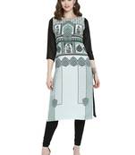 Multicolor printed crepe kurtas-and-kurtis