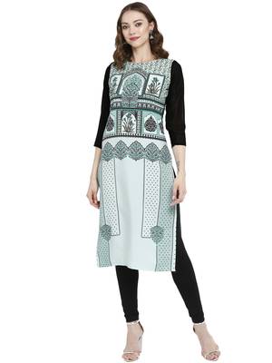 Multicolor printed crepe kurtas-and-kurtis 2