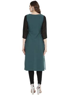 Multicolor printed crepe kurtas-and-kurtis 3
