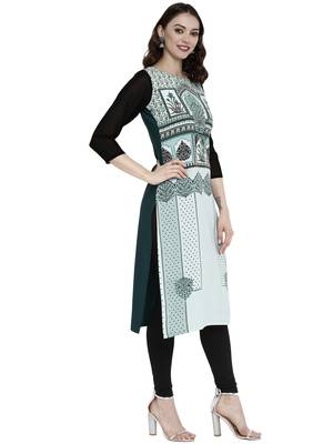 Multicolor printed crepe kurtas-and-kurtis 5