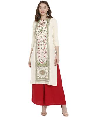 Cream printed crepe kurtas-and-kurtis 1