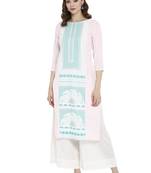 Light-pink printed crepe kurtas-and-kurtis