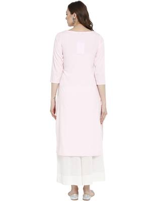 Light-pink printed crepe kurtas-and-kurtis 3