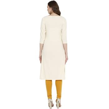 Cream printed crepe kurtas-and-kurtis 3