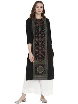 Black printed crepe kurtas-and-kurtis 1