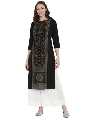 Black printed crepe kurtas-and-kurtis 2