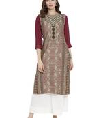 Multicolor printed crepe kurtas-and-kurtis