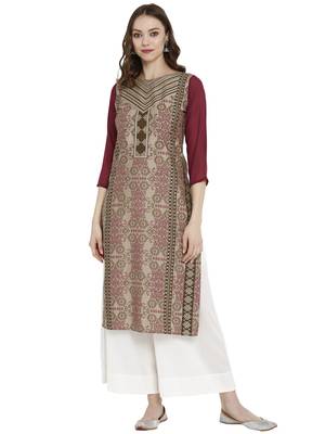 Multicolor printed crepe kurtas-and-kurtis 2