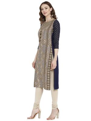 Multicolor printed crepe kurtas-and-kurtis 4