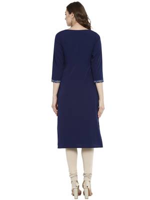 Blue printed crepe kurtas-and-kurtis 3