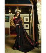 black embroidered georgette saree with blouse
