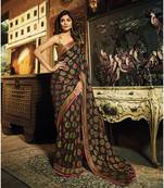 Black brasso art silk saree with blouse