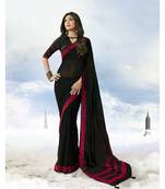 Black embroidered georgette saree with blouse