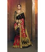 black woven silk cotton saree with blouse