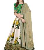 Off-White Embroidered Silk Semi Stitched Lehenga