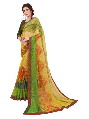 Multicolor Printed Brasso Saree With Blouse 1