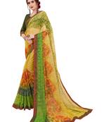 Multicolor Printed Brasso Saree With Blouse