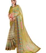 Multicolor printed brasso saree with blouse
