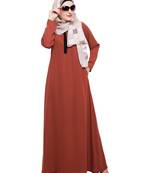 Modest Forever  Red embroidered nida abaya