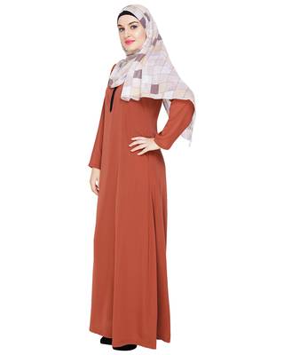 Modest Forever  Red embroidered nida abaya 3