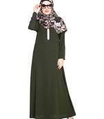 Modest Forever  Olive embroidered nida abaya