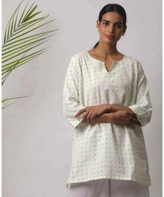 White printed Juan cottonTop 2
