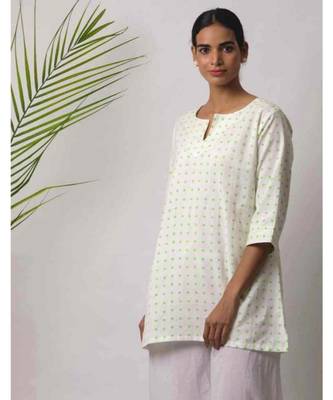 White printed Juan cottonTop 3