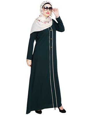 Modest Forever  Green embroidered nida abaya 2