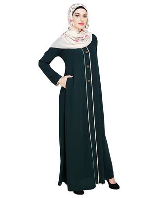 Modest Forever  Green embroidered nida abaya 3