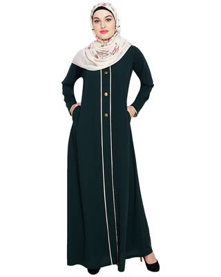 Modest Forever  Green embroidered nida abaya 5