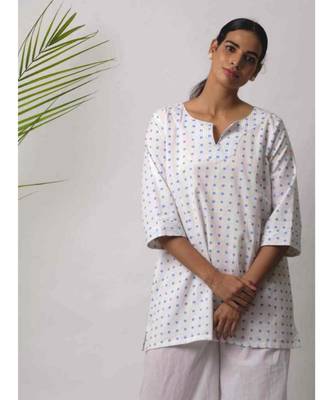 White printed Axel Cotton Top 1