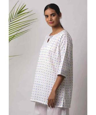 White printed Axel Cotton Top 2