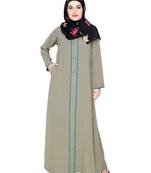 Modest Forever  Sea-green embroidered nida abaya