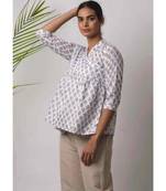 white printed Jacob Cotton Top