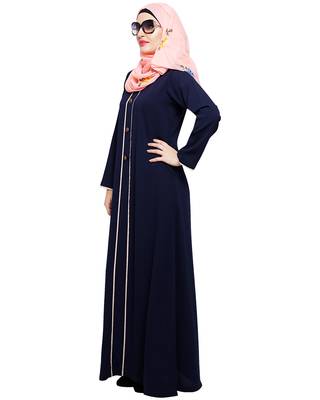 Modest Forever  Blue embroidered nida abaya 2