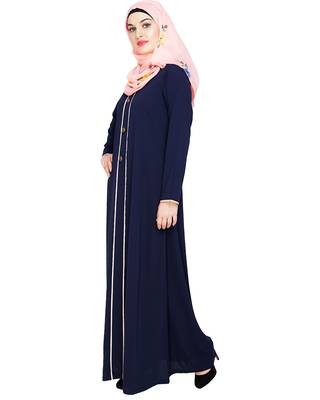 Modest Forever  Blue embroidered nida abaya 4