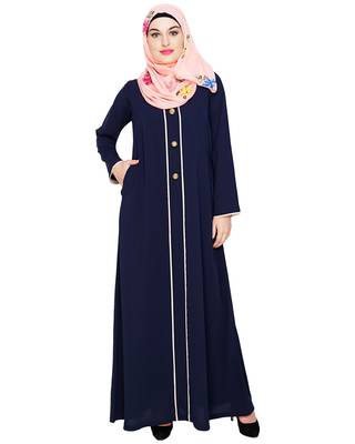 Modest Forever  Blue embroidered nida abaya 5
