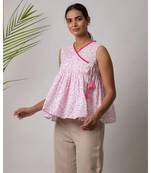 white printed Camila Cotton Top