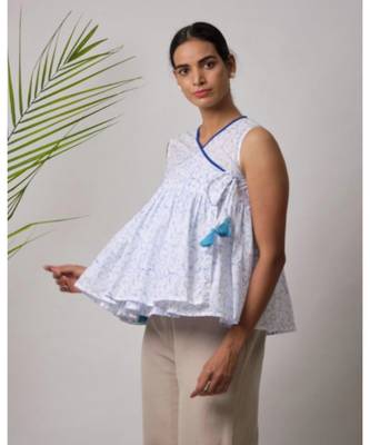 White printed Eric Ctton Top 2