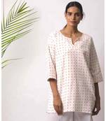 White printed Lzan Cotton Top